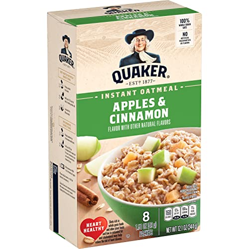 Quaker Instant Oatmeal, Apples & Cinnamon, 1.51oz Packets (8 Pack) von Quaker