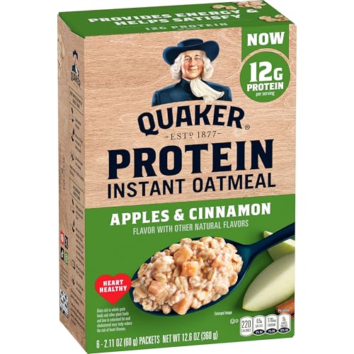 Quaker Instant Oatmeal, Protein Apple Cinnamon, 6 Stück von Quaker