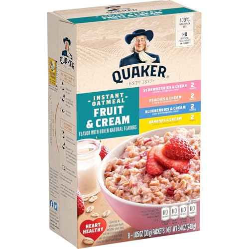 Quaker Instant Oatmeal - Fruit & Cream Variety 404g, 1er Pack (1 x 404 g) von Quaker