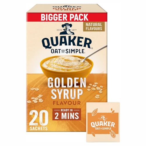 Quaker Oat So Simple Golden Syrup 20 x 36g Neue Family GROSSPACKUNG - Vollkorn Haferflocken mit Golden Syrup von Quaker