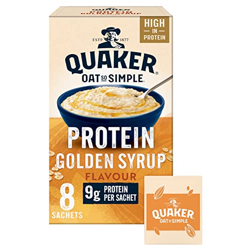 Quaker Oat So Simple Protein Golden Sirup Porridge, 8 x 43 g von Quaker