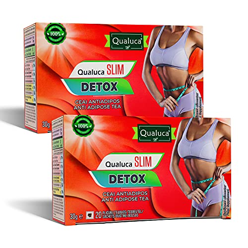 Qualuca Slim Detox | Detox-Tee | Entgiftender Tee | Kräutertee | Packung mit 2 | 60g von Qualuca