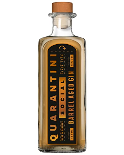 Quarantini Barrel Aged Gin 42% Vol. (500 ml) – mit aromatischen Botanicals aus Papaya, Bergamotte und Pomeranze von Quarantini