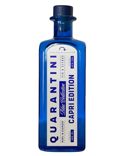 Quarantini Capri Edition Blue Collection 500 ml – Premium Gin Botanicals Weiße Feige & Amalfi Zitrone – das perfekte Gin Liebhaber Geschenk – Mediterrane Botanic Gin von Quarantini