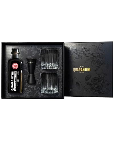 Quarantini Eintracht Frankfurt Gin 42% Vol. (500 ml Geschenkset) – mit echtem Stadionrasen und den fruchtigen Botanicals Blutorange, Grapefruit und Birne von Quarantini