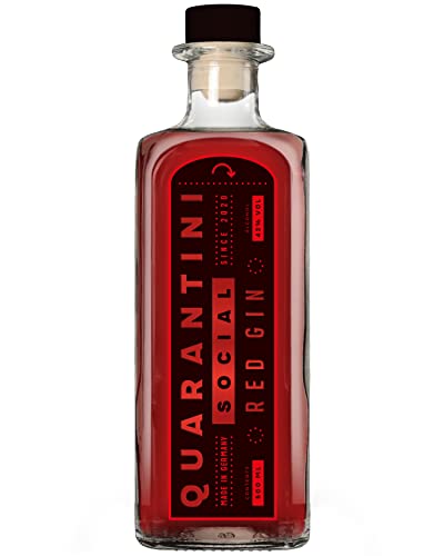 Quarantini Red Gin (500ml) – der Premium Gin ist ein absoluter Hingucker und begeistert mit neuen Gin Botanicals geschmacklich und optisch – perfekt geeignet als Gin Geschenk von Quarantini