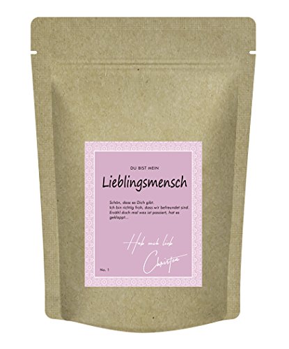 "Du bist mein Lieblingsmensch" - Das Teegeschenk für Deinen Lieblingsmensch - von Christea - 80 g Tee praktisch verpackt im Zip-Beutel von Quertee