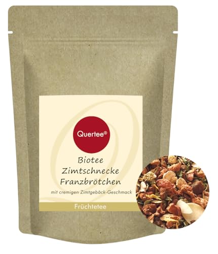 Franzbrötchen Bio Tee mit Zimtschnecken-Geschmack - Biotee als natürliche Teemischung mit cremigen Zimtgeschmack von Quertee (100 g) von Quertee