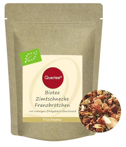 Franzbrötchen Bio Tee mit Zimtschnecken-Geschmack - Biotee als natürliche Teemischung mit cremigen Zimtgeschmack von Quertee (100 g) von Quertee