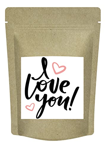 I love you | Ich liebe Dich Tee zum Valentinstag, Geburtstag, Hochzeitstag, ... mit Erdbeer Orangen Geschmack für Deinen Erdbeermund - 100 g von Quertee von Quertee