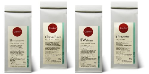 Kräutertee Biotee Quertee® Nr. 11-4 x 50 g Bio Tee - Wellness Set für Frauen - Frauentee von Quertee