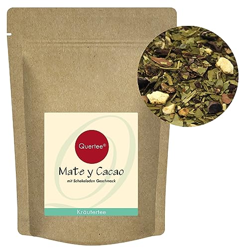 Quertee - Mate y Cacao Matetee mit Kakao - Leckerer Mate Tee mit Schokoladengeschmack - Die perfekte Kombination aus Mate-Tee und Kakao & Stevia Blättern (1000 g) von Quertee