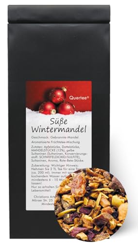 Wintertee "Süße Wintermandel" Früchtetee Weihnachtstee mit Geschmack nach gebrannter Mandel | Festlicher Tee zu Weihnachten Winterzeit Adventszeit von Quertee (500 g) von Quertee