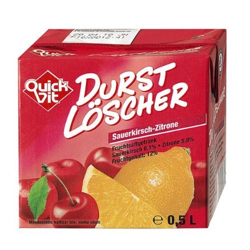 Quickfit Durstlöscher 'Sauerkirsch Zitrone' Erfrischungsgetränk, 36x 500 ml von QuickVit