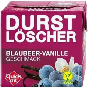 24 Packungen a 500ml Durstlöscher Blaubeer Vanille Geschmack mit Strohhalm von Quickfit