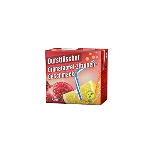 24 Packungen a 500ml Durstlöscher Granatapfel Zitrone mit Strohhalm von COXZD