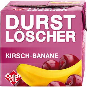 24 Packungen a 500ml Durstlöscher Quickfit Kiba Banane Sauerkirsch mit Strohhalm von Quickfit