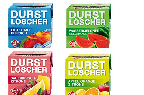 48 Pack Durstlöscher a 500ml Mixbox 4 Sorten Sauerkirsch Zitrone + Apfel Orange Zitrone + Durstlöscher Wassermelone + Durstlöscher Eistee PfirsichFruchtsaftgetränk 24 Liter von Quickfit