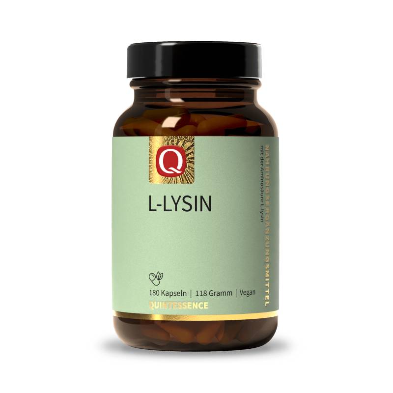 L-Lysin 180 Kapseln - L-Lysin-Hydrochlorid - hohe Bioverfügbarkeit - Vegan - Quintessence von Quintessence