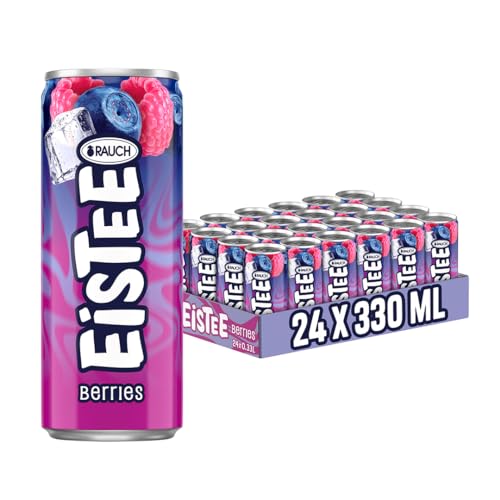 Rauch Eistee Berries | Frischester Berries-Eistee mit Himbeer-Heidelbeer Geschmack | Purer Tee Genuss | Idealer Durstlöscher | Erfrischungsgetränk | 24x 330ml Dose von Poiget