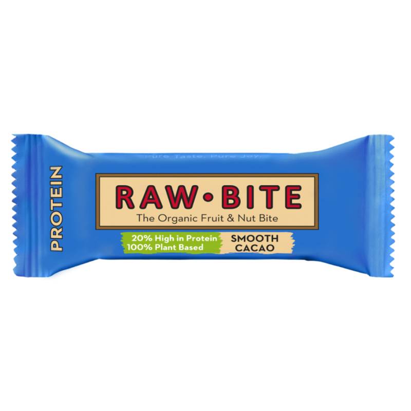 Bio Protein Smooth Cacao Riegel von RAW BITE