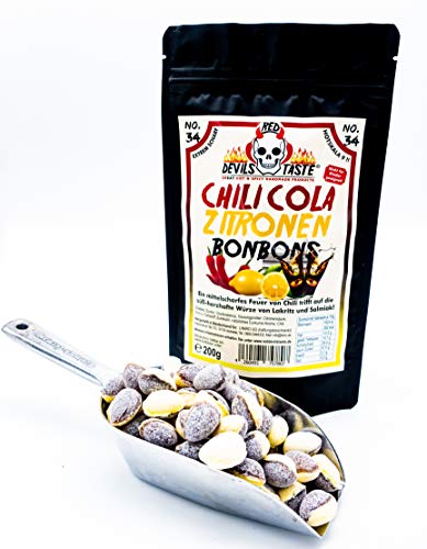 Chili Cola Zitrone Bonbons - Cola mit Zitrone & Chili - mega scharf - 200g - Hotskala: 9 - RED DEVILS TASTE von RED DEVILS TASTE