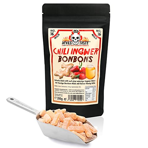 Chili Ingwer Bonbon mit Honig- mild - 200g - im ZIP Beutel - RED DEVILS TASTE von RED DEVILS TASTE