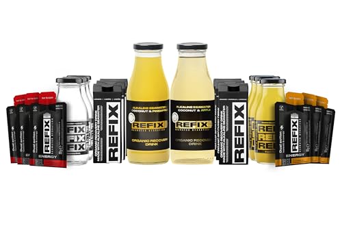 REFIX Probierpaket - Bio-Getränk zur extremen Flüssigkeitszufuhr. 237 ml, 355 ml, 473 ml, 946 ml von REFIX