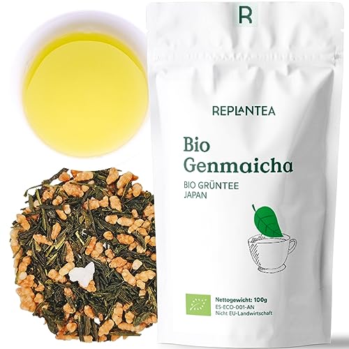 BIO Genmaicha Tee Lose 100g (50 Tassen) | Japanischer Grüner Tee mit Reis REPLANTEA von REPLANTEA Cuidamos tu Naturaleza