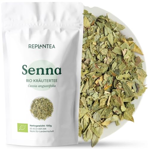 BIO Senna Tee 100g (50 Tassen) | Sennablättertee, Geschnittene Sennes Blätter | 100% Senna-Blätter REPLANTEA von REPLANTEA Cuidamos tu Naturaleza