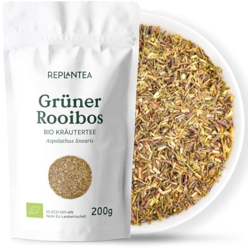 Grüner Rooibostee Bio 200g (100 Tassen) | Grüner Rotbuschtee ohne Thein und nicht Fermentiert in Bio Qualität REPLANTEA von REPLANTEA Cuidamos tu Naturaleza