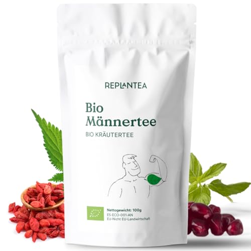 Männertee Bio 80g (40 Tassen) | Kräutertee für Männer mit Goji, Granatapfel, Bennnessel, Bockshornklee REPLANTEA von REPLANTEA Cuidamos tu Naturaleza