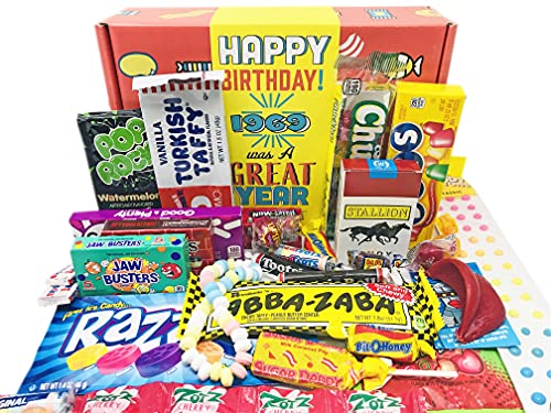 RETRO CANDY YUM ~ 1969 55th Birthday Geschenkbox Nostalgie Süßigkeiten Sortiment aus der Kindheit für 55 Jahre alte Mann oder Frau geboren 1969 Jr von RETRO CANDY YUM