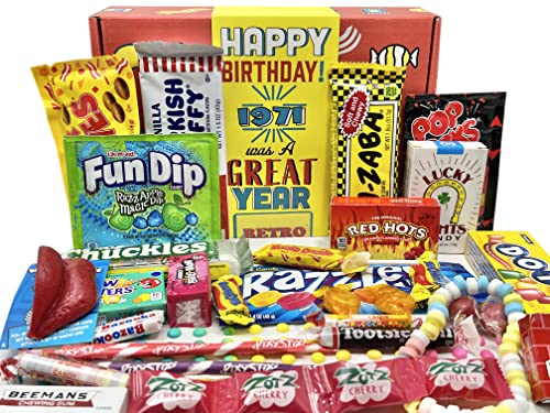 RETRO CANDY YUM ~ 1971 53. Geburtstag Geschenkbox Nostalgie Candy Mix aus der Kindheit für Männer und Frauen zum 53. Geburtstag Geboren 1971 - Jr von RETRO CANDY YUM