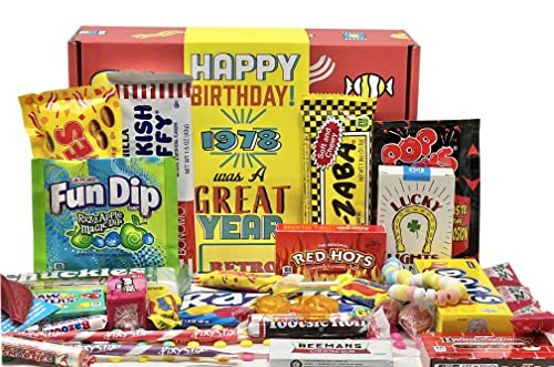 RETRO CANDY YUM ~ 1978 46 Geburtstag Geschenkbox Nostalgie Süßigkeiten Sortiment aus der Kindheit für 46 Jahre alte Mann oder Frau geboren 1978 Jr von RETRO CANDY YUM