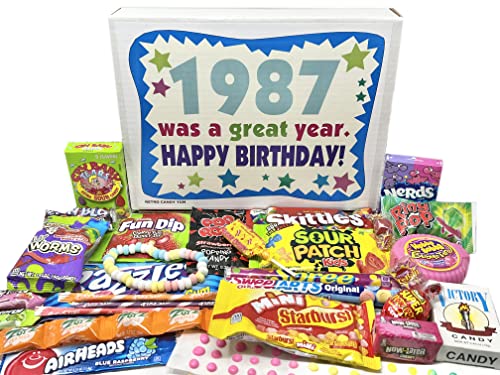 RETRO CANDY YUM ~ 1987 37th Birthday Gift Box Retro Nostalgic Candy Mix from Childhood for 37 Year Old Man or Woman Born 1987 von RETRO CANDY YUM