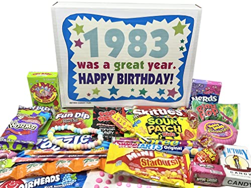 RETRO CANDY YUM Geschenkbox zum 41. Geburtstag mit nostalgischen Süßigkeiten aus der Kindheit für 41-jährige Mann oder Frau, geboren 1983 von RETRO CANDY YUM