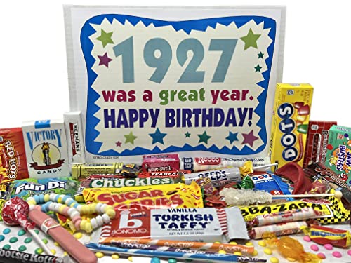 RETRO CANDY YUM Geschenkbox zum 97. Geburtstag mit nostalgischen Retro-Süßigkeiten aus der Kindheit für 97-jährige Mann oder Frau, geboren 1927 von RETRO CANDY YUM