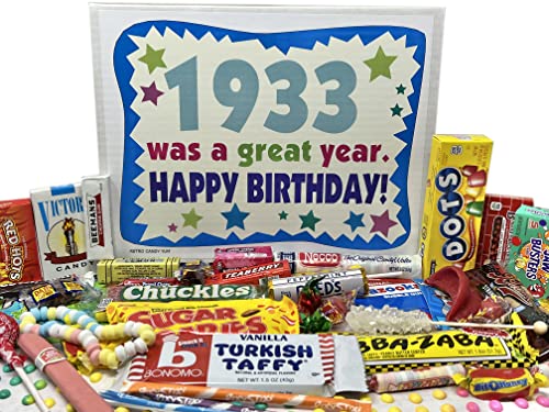 Woodstock Candy ~ 1933 88. Geburtstag Geschenkbox Classic Nostalgic Candy from Childhood für 88 Jahre alten Mann oder Frau Born 1933 von RETRO CANDY YUM