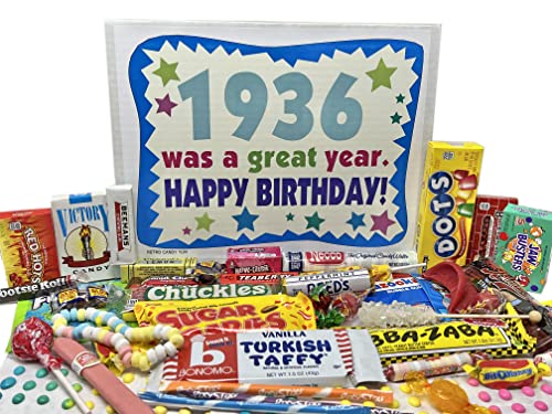 Woodstock Candy ~ 1936 85. Geburtstag Geschenkbox Nostalgie Retro Candy aus Kindheit für 85 Jahre alten Mann oder Frau Born 1936 von RETRO CANDY YUM