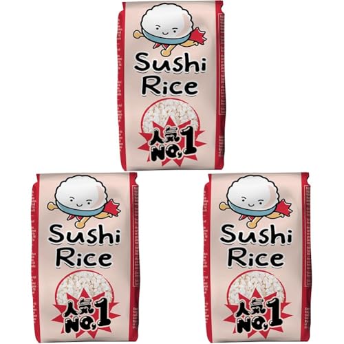 RICEFIELD Sushi Reis, Rundkorn, Japonica - 1 x 500 g (Packung mit 3) von RICEFIELD