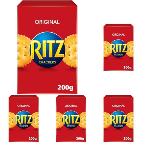 RITZ Cracker 1 x 200g I Salzgebäck Einzelpackung I Knabbergebäck I Fein gesalzene Snack-Cracker (Packung mit 5) von RITZ