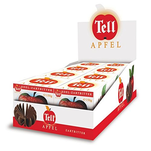 Tell Apfel / Tellapfel Schokoapfel Edel-Zartbitter (8 x150g) von RK Rübezahl Schokoladen