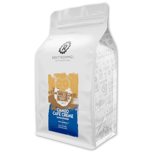 RÖSTTROMMEL Cameo, Classic Crema, Ganze Kaffee-Bohnen 500g, 100% Arabica, Röstung 4/10, Geschmack: Mild - Nuss - Schokolade, nachhaltiger Spitzenkaffee von ROESTTROMMEL KAFFEERÖSTEREI