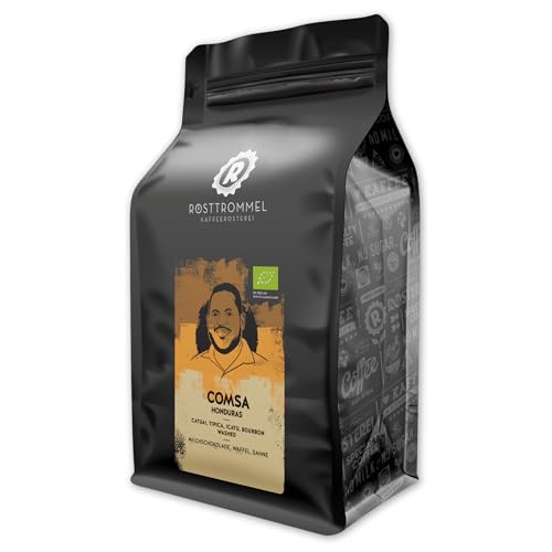 RÖSTTROMMEL Honduras, BIO-ESPRESSO, Ganze Kaffee-Bohnen 1kg, 100% Arabica, Röstung 6/10, Geschmack: Milchschokolade - Waffel - Sahne, nachhaltiger Spitzenkaffee, Premium Kaffee, (DE-ÖKO-001) von ROESTTROMMEL KAFFEERÖSTEREI