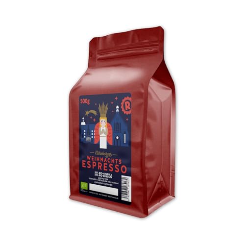 RÖSTTROMMEL Weihnachten Spezial - BIO-ESPRESSO, Ganze-Kaffee-Bohnen 500g, 100% Arabica, Röstung 7/10, Geschmack: Überraschung, nachhaltiger Spitzenkaffee, Premium Kaffee, (DE-ÖKO-001) von ROESTTROMMEL KAFFEERÖSTEREI