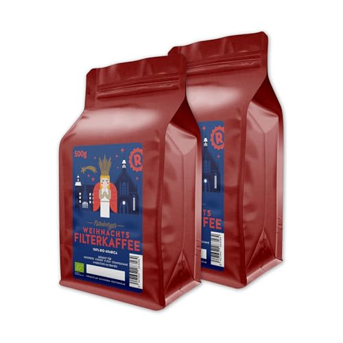 RÖSTTROMMEL Weihnachten Spezial - BIO-KAFFEE, Ganze-Kaffee-Bohnen 2x500g, 100% Arabica, Röstung 4/10, Geschmack: Überraschung, nachhaltiger Spitzenkaffee, Premium Kaffee, (DE-ÖKO-001) von ROESTTROMMEL KAFFEERÖSTEREI