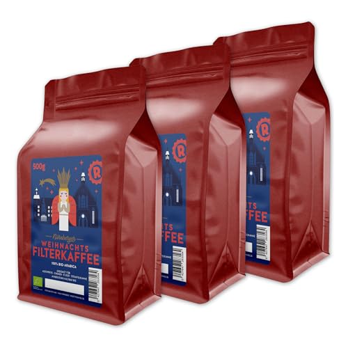 RÖSTTROMMEL Weihnachten Spezial - BIO-KAFFEE, Ganze-Kaffee-Bohnen 3x500g, 100% Arabica, Röstung 4/10, Geschmack: Überraschung, nachhaltiger Spitzenkaffee, Premium Kaffee, (DE-ÖKO-001) von ROESTTROMMEL KAFFEERÖSTEREI