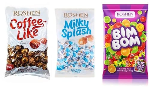 Roshen Milky Splash 1 x 1kg Bim Bom 1x 1kg Coffee 1 x 1kg MIX von ROSHEN