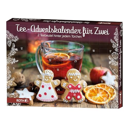 ROTH Tee Adventskalender für Zwei in BIO Qualität - 2x 24 beste Teesorten im Advent - nicht nur für Paare - als Geschenk mit Weihnachtstee - Biotee von ROTH